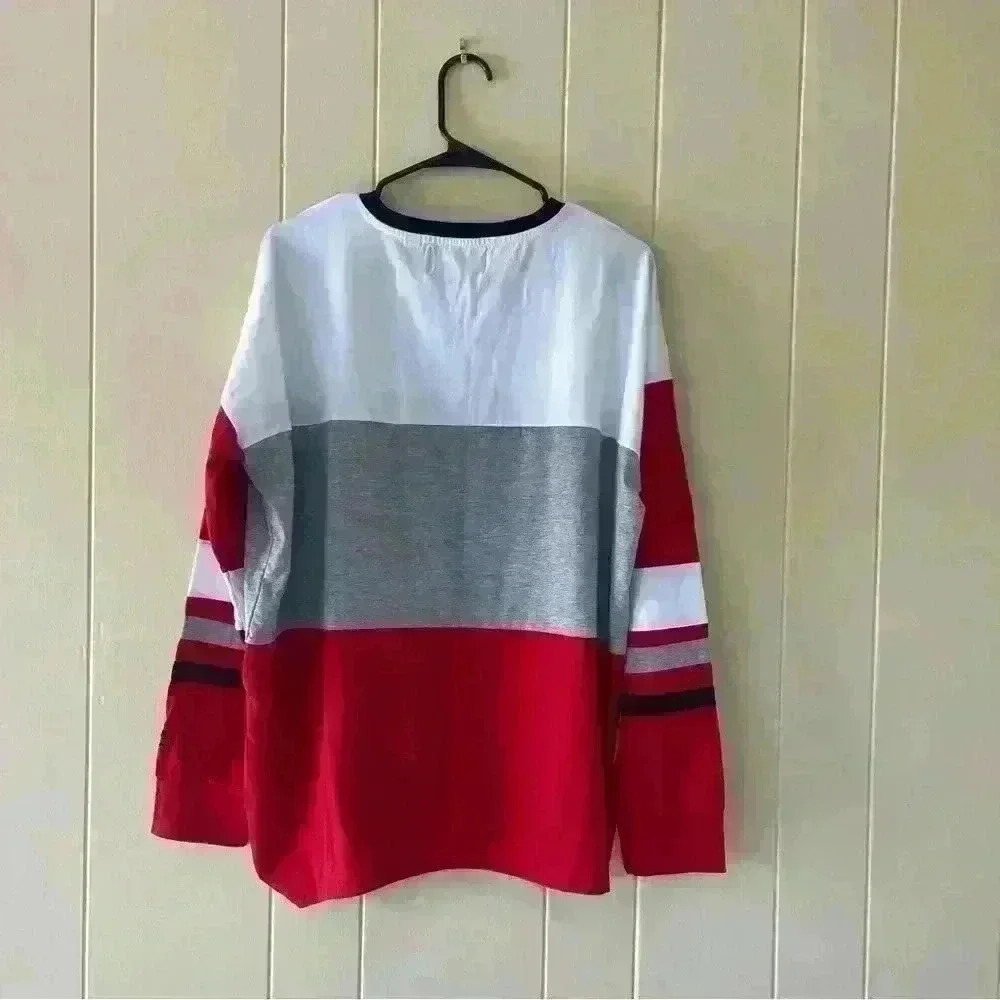 Starter Black Label Women's Oversized Long Sleeve Shirt Size XL Multicolor New - Picture 8 of 9